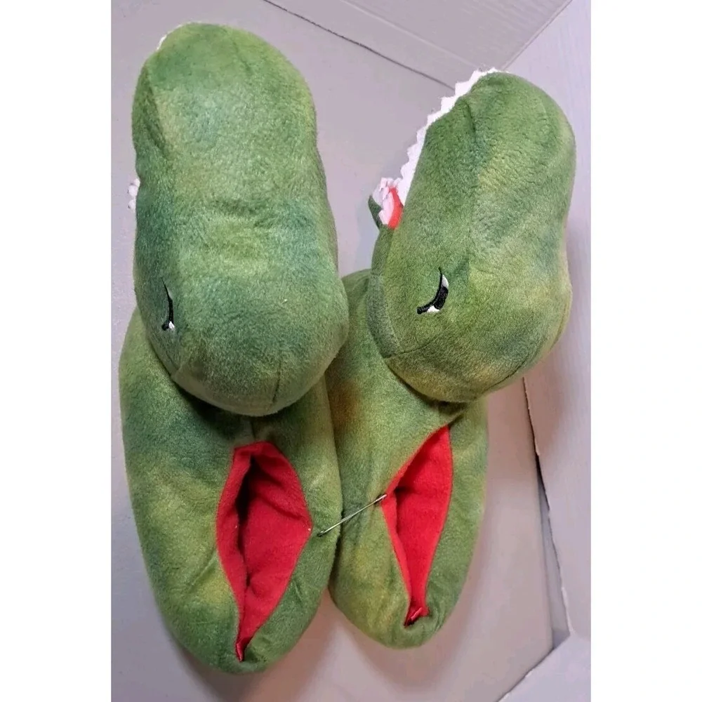 Old Navy Unisex Faux Fur T-Rex Critter‎ Slippers Kids Dinosaur Animal XL 3-4